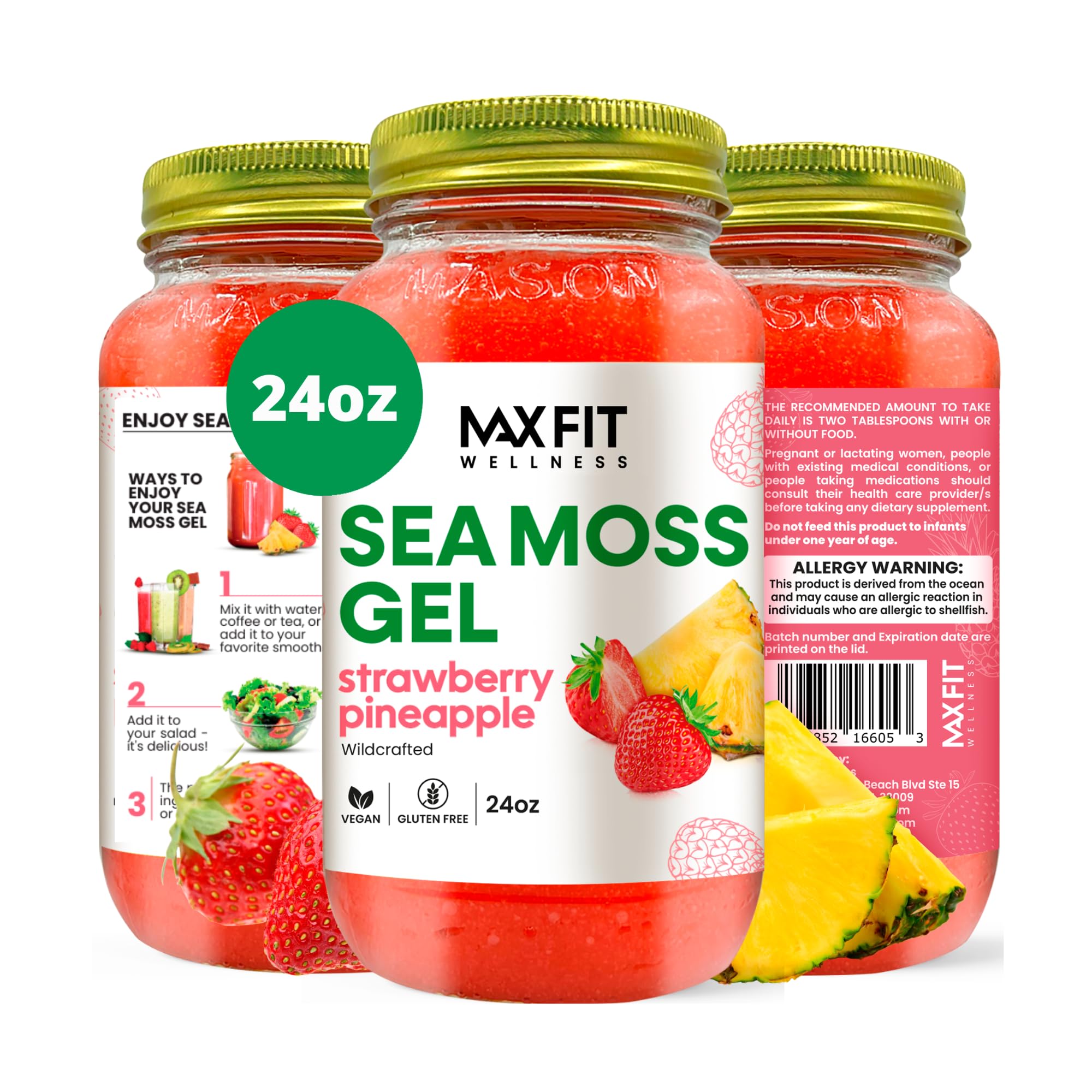 Amazon.com : Sea Moss Gel 24oz Wildсrafted Gold Sea Moss Gel from